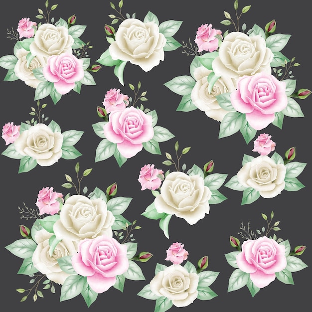 beautiful seamless pattern floral leaves watercolor