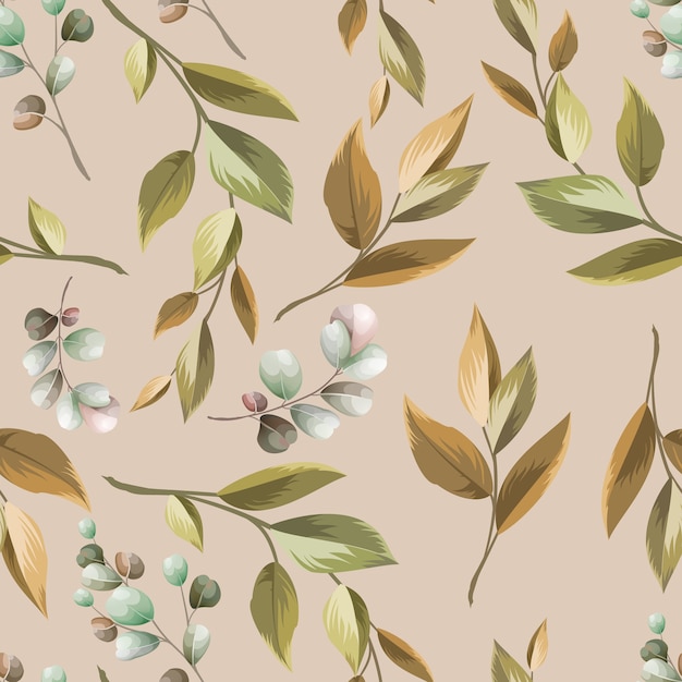 Beautiful seamless pattern leaves design