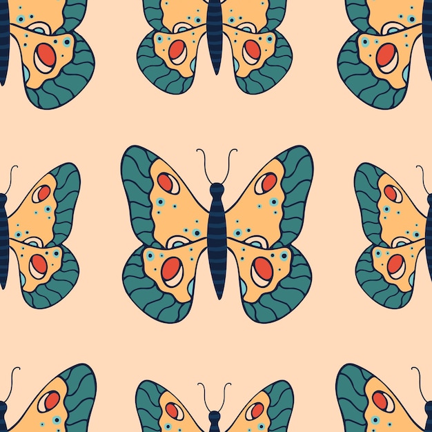 Beautiful seamless pattern with butterflies