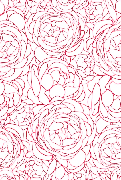 beautiful seamless pattern with pink roses