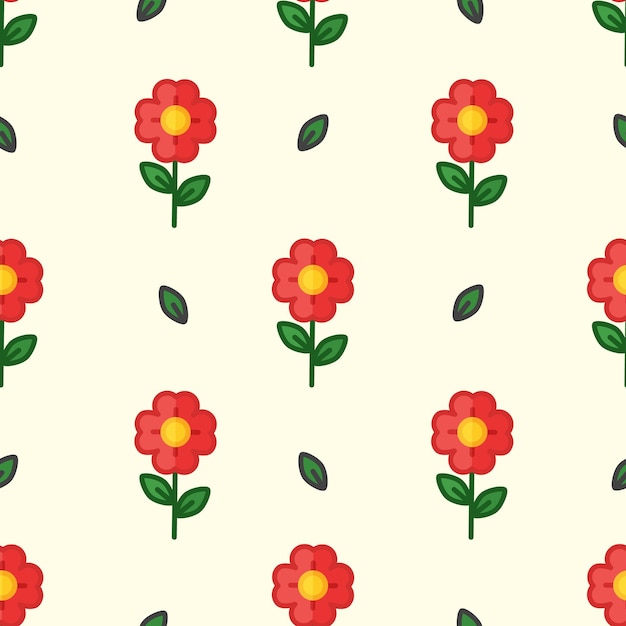 Beautiful seamless pattern with rose flowers and leaves