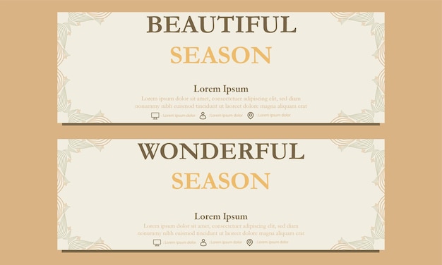 Вектор Шаблон горизонтального баннера красивого сезона подходит для веб-баннера, баннера и интернет-рекламы