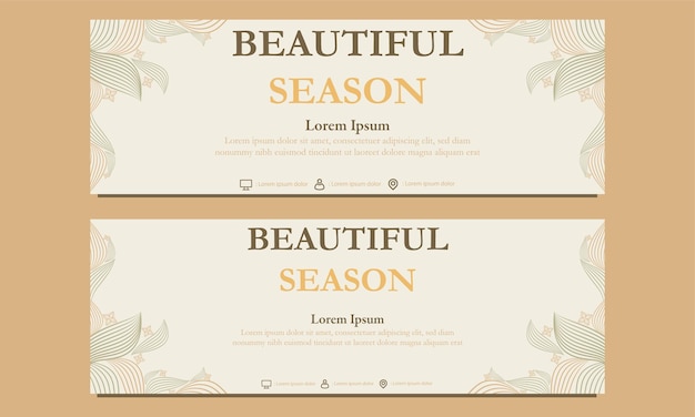 Vector beautiful season horizontal banner template suitable for web banner banner and internet ads