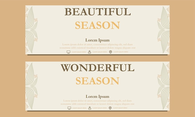 Vector beautiful season horizontal banner template suitable for web banner banner and internet ads