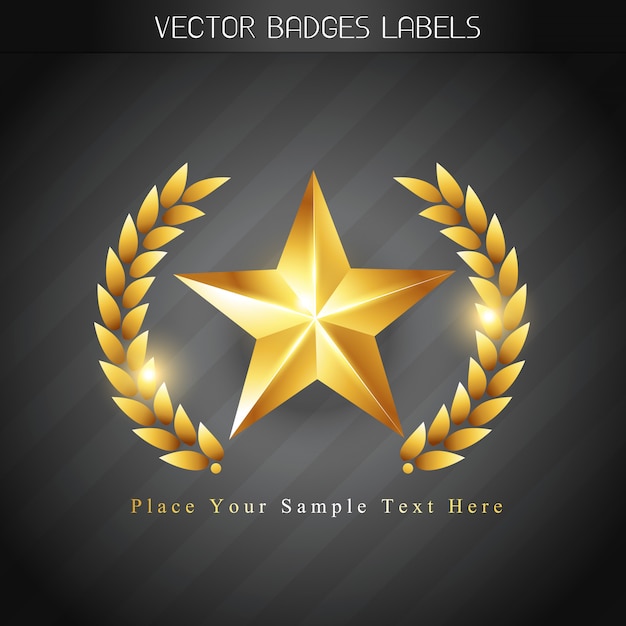 Vector beautiful shiny golden winner label