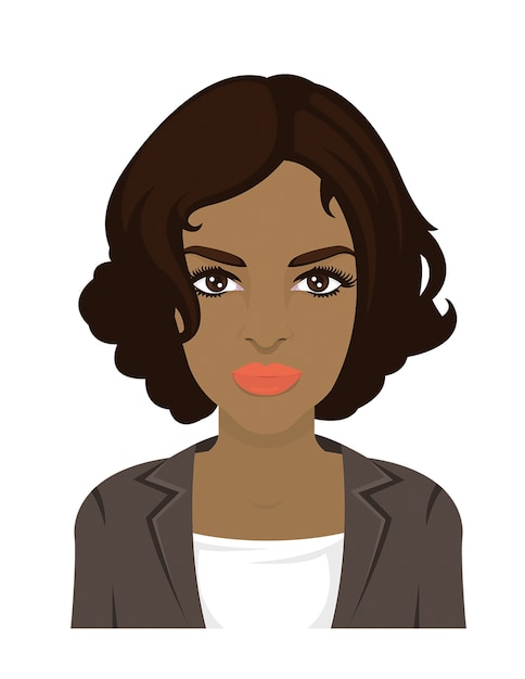 Beautiful short hair woman in vector