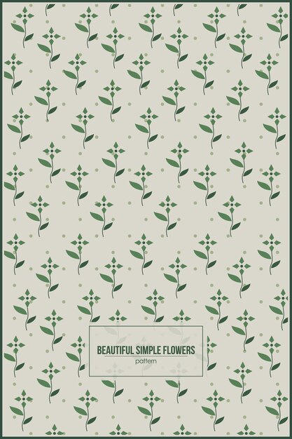 벡터 아름다운 단순한 꽃 터 패턴과 지배적인 그라디언트 녹색
