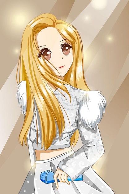 Girl Anime Character in Dress Portrait Stock Illustration - Illustration of  drawing, dancer: 183786167