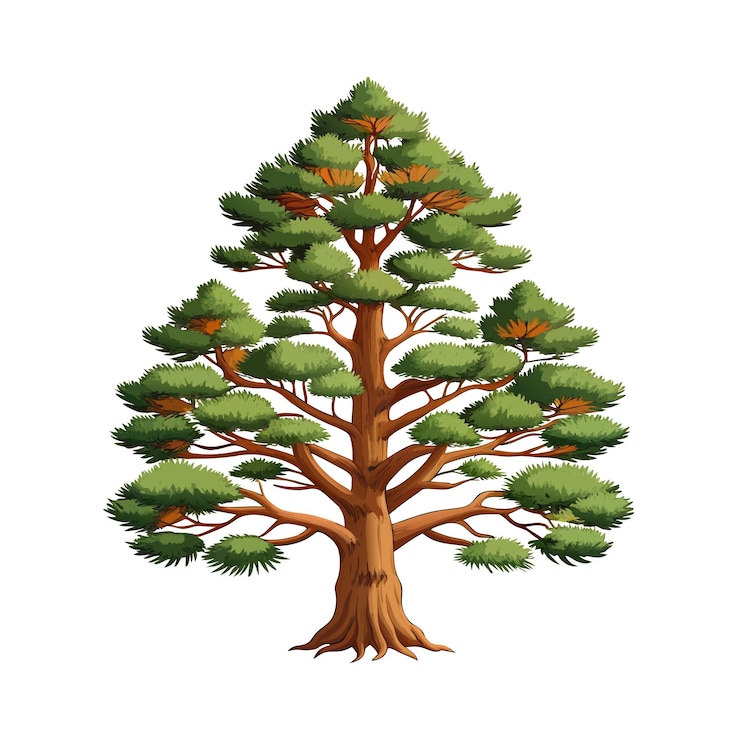 Vector beautiful single big tree vector illustration