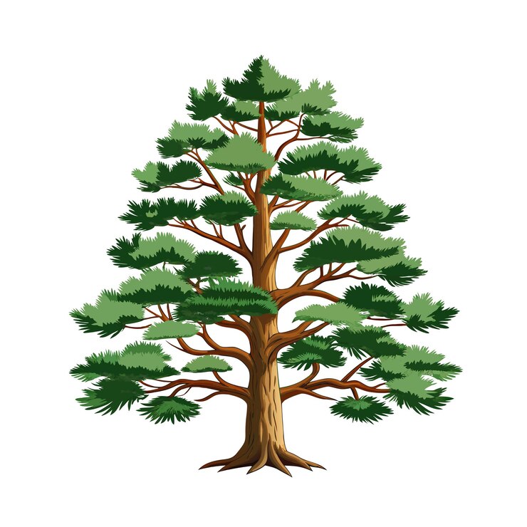 Vector beautiful single big tree vector illustration