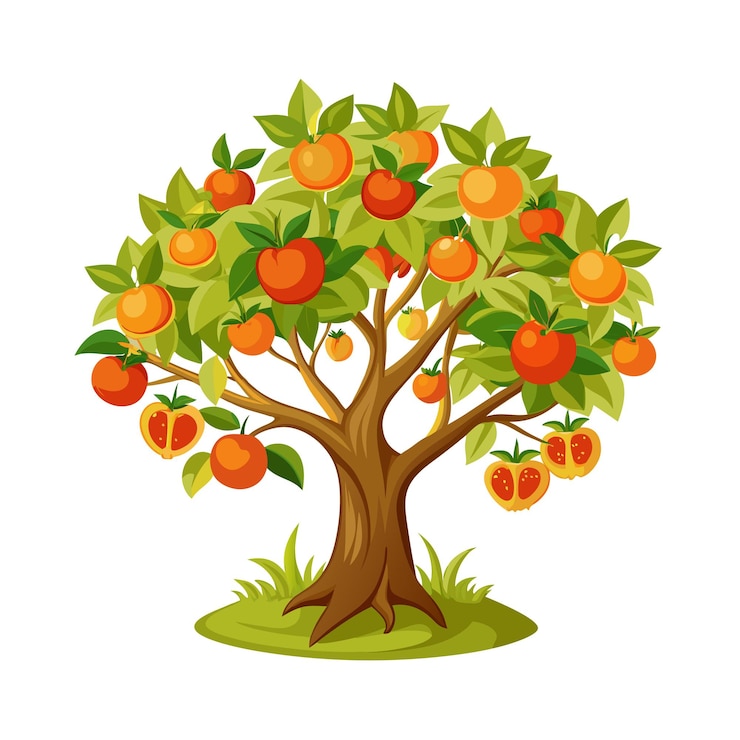 Vector beautiful single big tree vector illustration