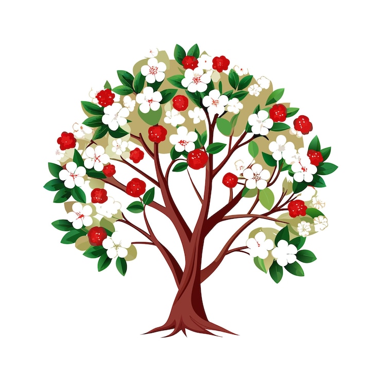 Vector beautiful single big tree vector illustration