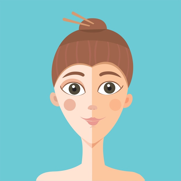 Vector beautiful skin. woman face vector