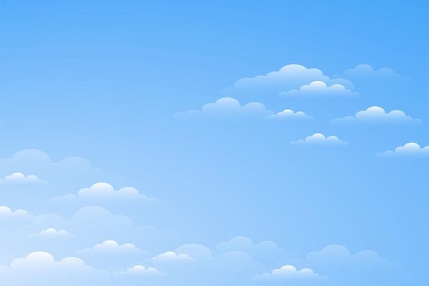 Vector beautiful sky background with white clouds