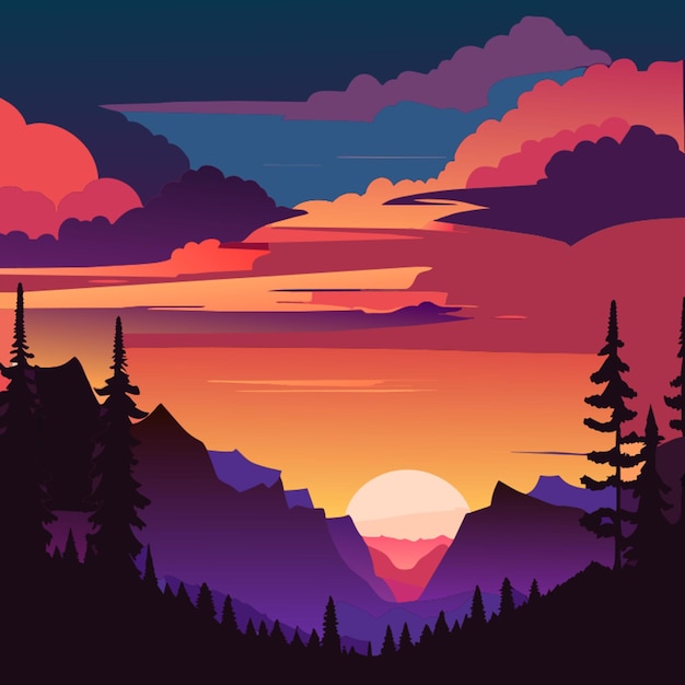 Vector beautiful sky on twilight time vector illustration