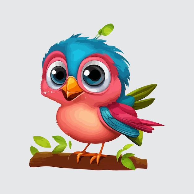 Vector beautiful small bird cartoon