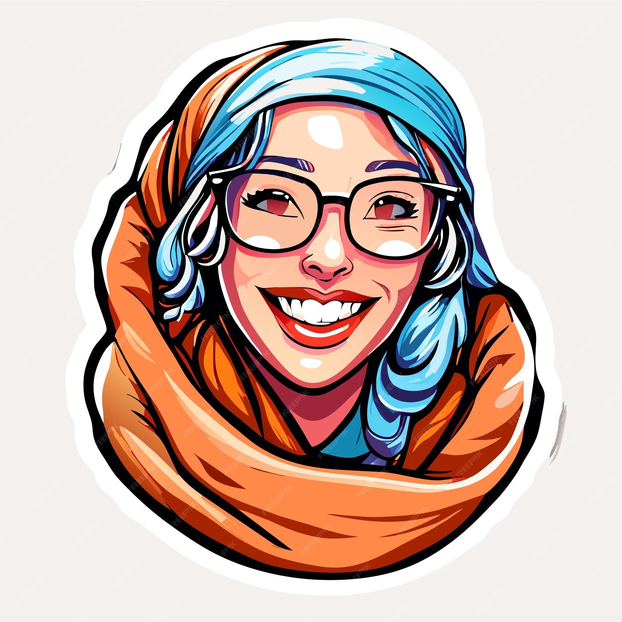 Premium Vector  Beautiful smiling princess with hair scarf hand