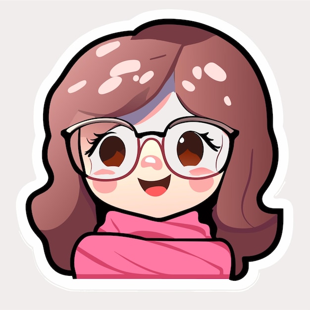 Beautiful smiling princess with hair scarf hand drawn cartoon sticker icon concept illustration