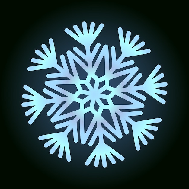 새해와 크리스마스 휴일의 겨울 디자인 상징을 위한 아름다운 눈송이