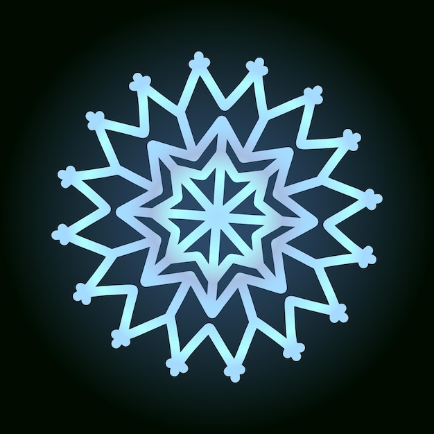 Vector beautiful snowflake for winter design symbol of new year and christmas holidays