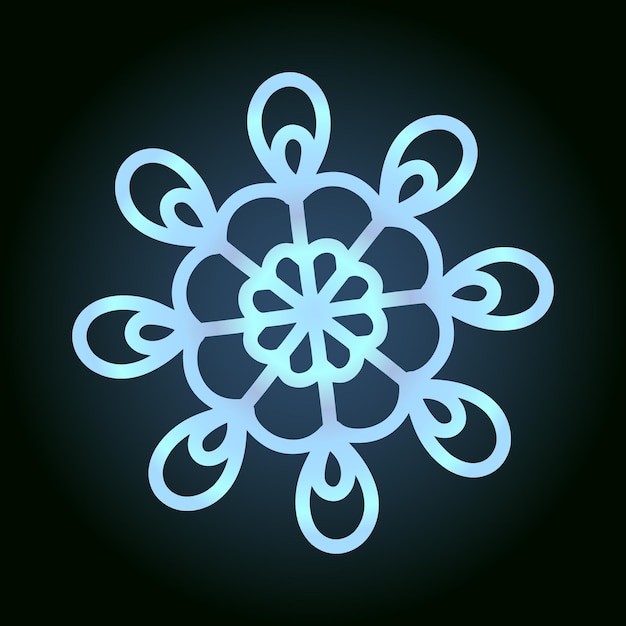 Vector beautiful snowflake for winter design symbol of new year and christmas holidays