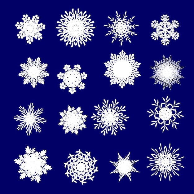 Beautiful snowflakes set for christmas winter design