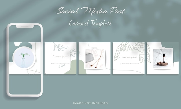Vector beautiful social media instagram carousel post template
