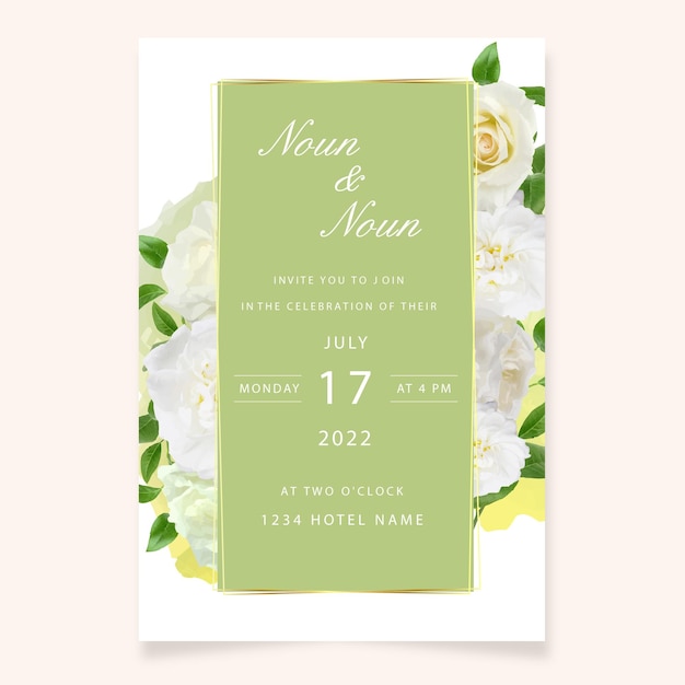 Beautiful Soft Floral Wedding Invitation Card