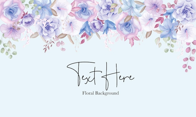 Vector beautiful soft pink and blue flower background