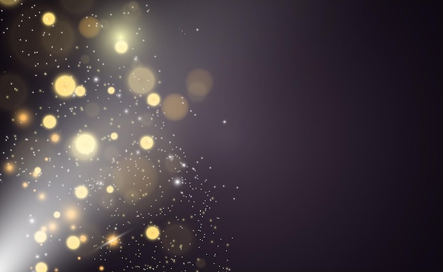 Beautiful sparks shine with special light Vector sparkles on a transparent background