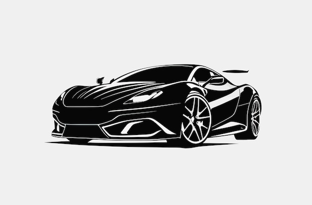 Beautiful sports car on a white background Black sports car front view Generative AI flat characteristics traffic racer design engine pattern auto concept vector illustration