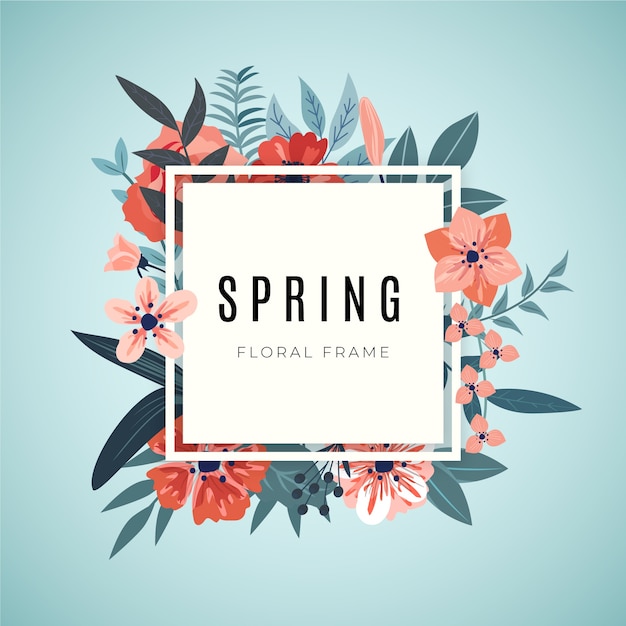 Vector beautiful spring floral frame