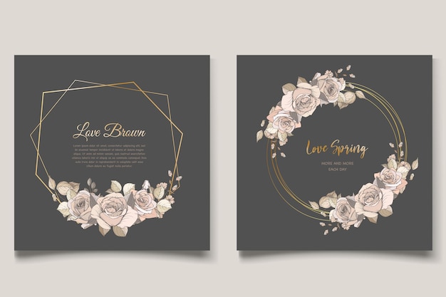 Beautiful spring floral invitation card set