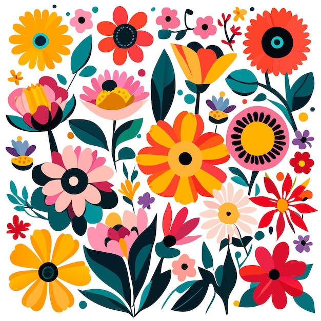 벡터 아름다운 봄 꽃 패턴 디자인