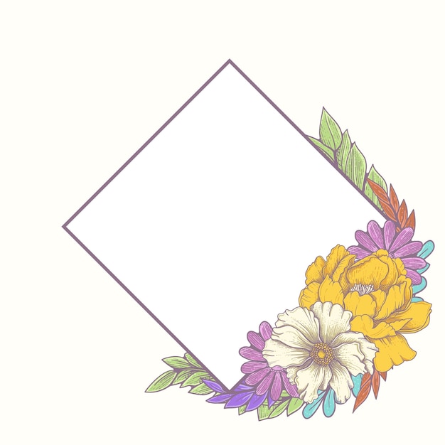 beautiful spring flower with frame border