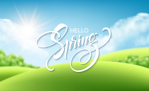 Vector beautiful spring landscape