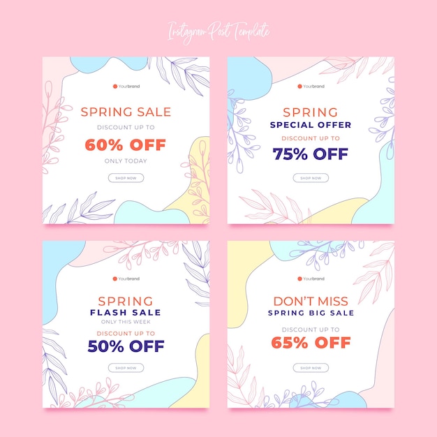 Beautiful spring sale instagram post collection