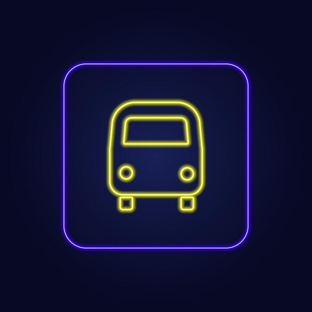 Beautiful stylish colorful neon icon sign bus  vector illustration