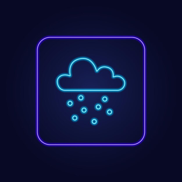 Vector beautiful stylish colorful neon icon sign rain cloud  vector illustration