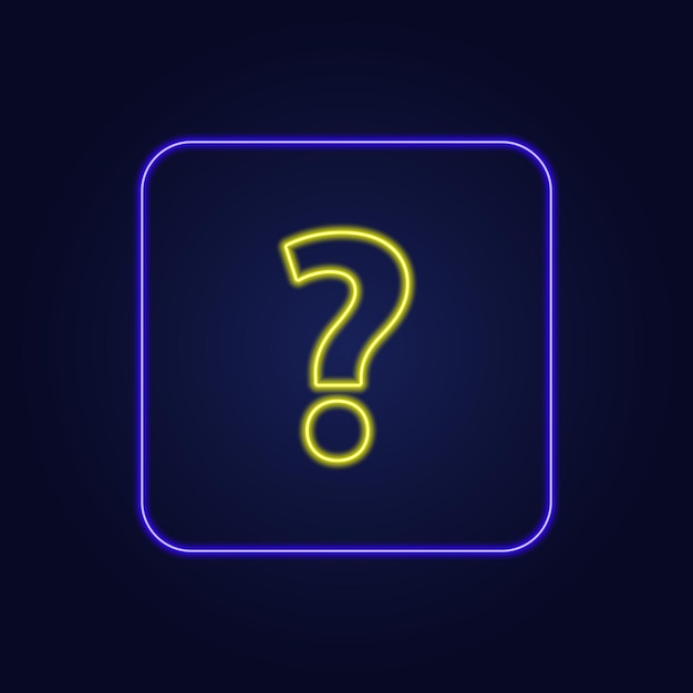 Beautiful stylish colorful neon question mark icon  Vector illustration