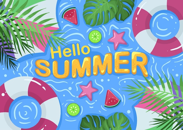 beautiful summer background element flat colorful