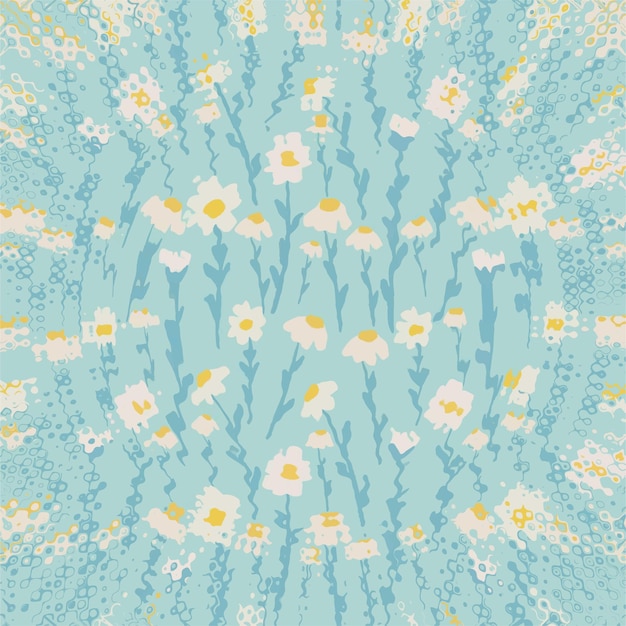 Beautiful summer background with daisies flowers Floral seamless pattern Vector illustration