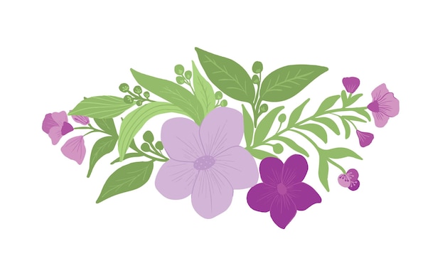 Vector beautiful summer flower cartoon illustration