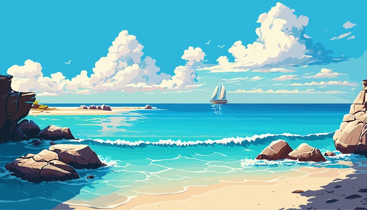 Вектор beautiful_summer_seascape 2