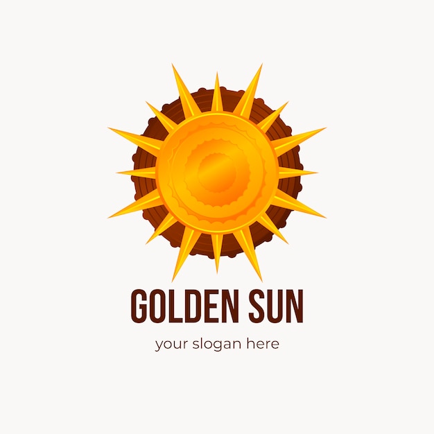 Vettore bellissimo design del modello di logo del sole