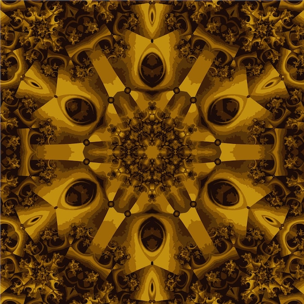 Vector beautiful sunflower kaleidoscope geometric pattern wallpaper design