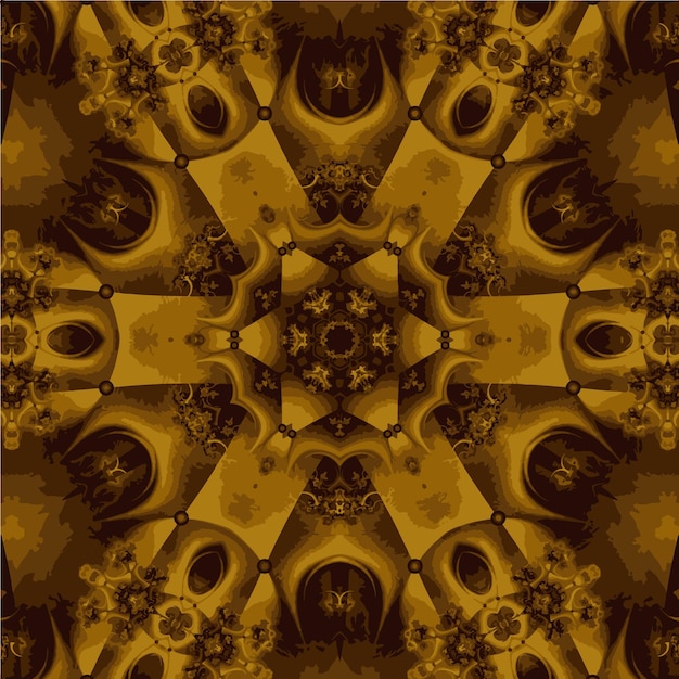 Vector beautiful sunflower kaleidoscope geometric pattern wallpaper design