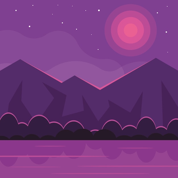 Vector beautiful sunset isolated background