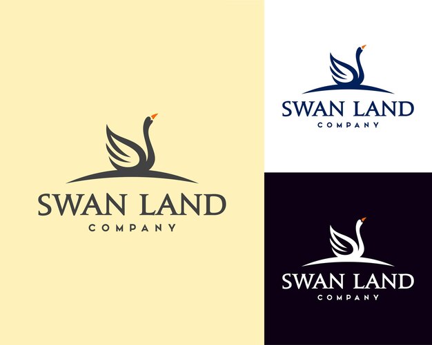 beautiful swan logo design inspiration