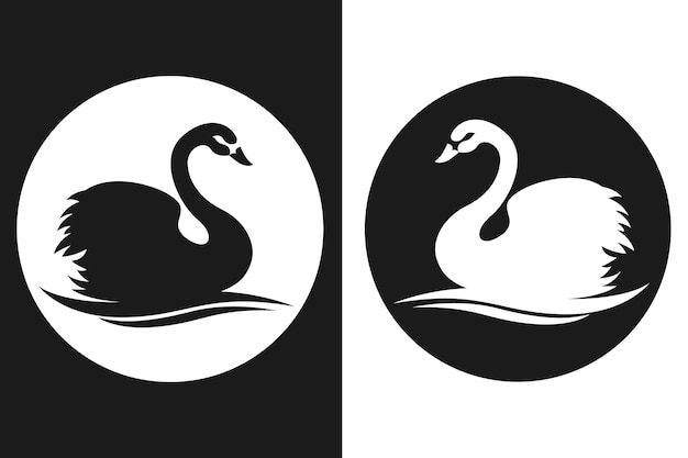 Beautiful swan silhouette concept